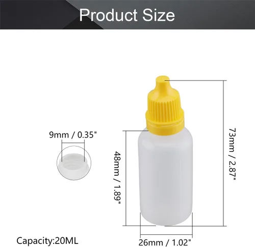 Vista 2 de Othmro Botellas cuentagotas de plástico de ojo de laboratorio de polietileno de 0.7 onzas, 10 piezas, 0.7 fl oz de gotero líquido para ojos