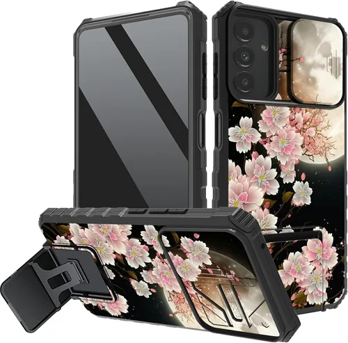 Vista 8 de Funda protectora para cámara Samsung Galaxy A14 5G, resistente y resistente con protección deslizante para lente deslizante, soporte integrado