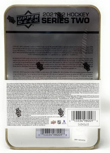 Vista 2 de Upper Deck 2021-22 Serie 2 Tarjetas de hockey Lata de coleccionista