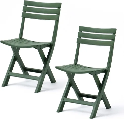 Vista 13 de 2 sillas plegables de plástico, sillas de salón para exteriores, sillas de comedor plegables para bodas, fiestas, balcones, reuniones familiares