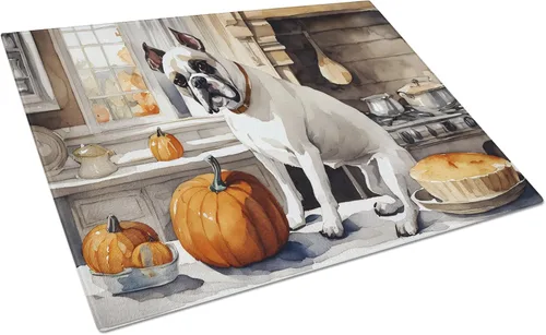 Vista 85 de Caroline's Treasures DAC1720LCB Affenpinscher - Tabla de cortar de vidrio con calabazas para cocina de otoño, grande, decorativa, de vidrio