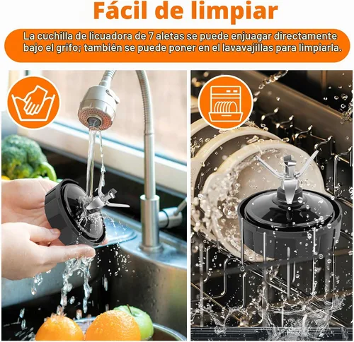 Vista 6 de 1 paquete de 7 aletas licuadora piezas de repuesto extractor de la cuchilla ensamblaje para Ninja