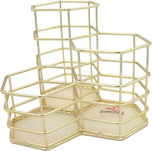Vista 2 de XIAOYU Portalápices, soporte decorativo de metal para bolígrafos, organizador de almacenamiento de artículos de escritorio para el hogar, la escuela