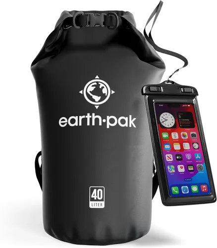Vista 41 de Earth Pak Bolsa Seca Impermeable - Mochila Impermeable de Cierre Enrollable Superior Mantiene el Equipo Seco para Kayak con Funda Impermeable