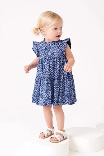 Vista 8 de LMYOVE Vestido casual de algodón para niñas pequeñas de 2 a 8 años