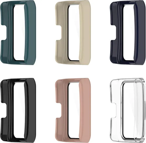 Vista 2 de [Paquete de 6] Funda protectora de pantalla compatible con Huawei Honor Band 6/7, Huawei Band 6/6 Pro/7 protector de pantalla para Huawei Band PC +