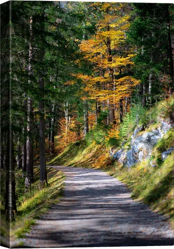 Vista 17 de SIGNWIN Lienzo impreso para pared, diseño de bosque y guardería, cabaña de troncos, invierno, nieve, montaña, bosque, ilustraciones de naturaleza