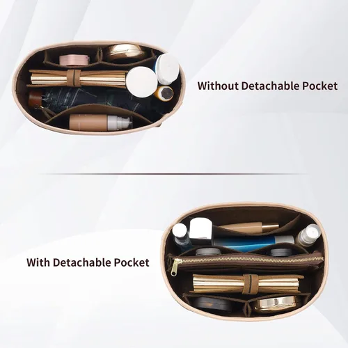 Vista 6 de Organizador de bolsos y modelador de base para Speedy 30 & Neverfull mm, organizador de bolsas de fieltro para bolsos con cremallera de metal bolsa
