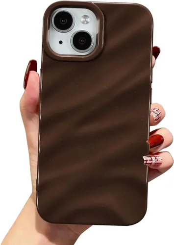 Vista 46 de QLTYPRI Funda compatible con iPhone 11, bonita funda con patrón de ondas de agua para niñas y mujeres, delgada, satinada, brillante, suave, de Beige