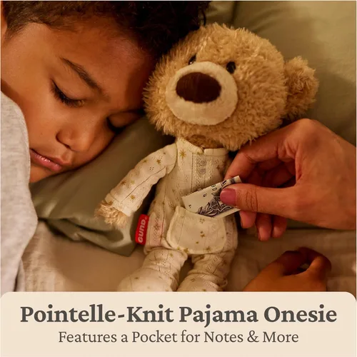 Vista 3 de GUND Oso de palillo de dientes perdidos, oso de peluche de alta calidad con pijama y bolsillo para notas o dientes de bebé, animales de peluche