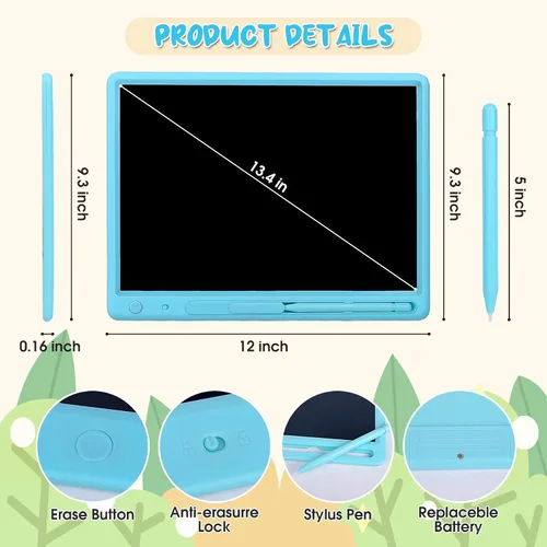 Vista 2 de Tableta de escritura LCD para niños, tablero de dibujo colorido de 15 pulgadas, almohadilla de dibujo educativa de aprendizaje para niños, regalo