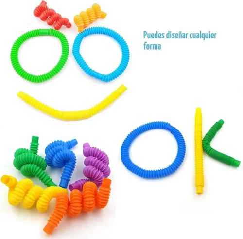 Vista 6 de Paquete de 32 tubos de reventar burbujas, tubos para ansiedad para niños y adultos, juguetes sensoriales para aliviar el estrés y la ansiedad