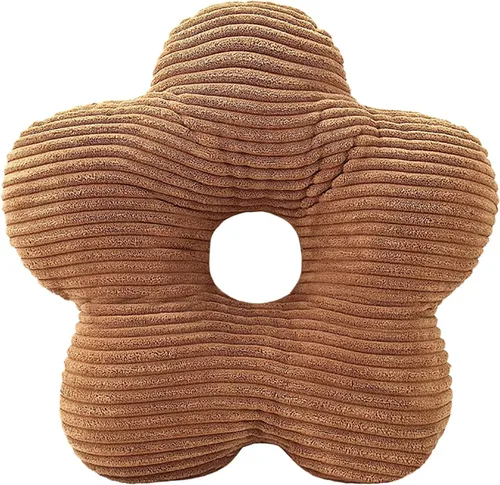 Vista 11 de Almohada de estilo nórdico suave con forma geométrica. Almohada de flores, almohadas de nube. La almohada. Cojín, cojín. Pelota, Marrón