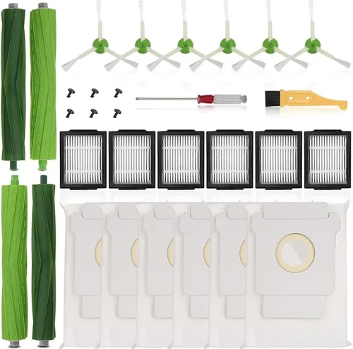 Vista 7 de 2 juegos de piezas de repuesto de cepillos de rodillo, piezas de repuesto compatibles con iRobot Roomba I, E y J Series i3 i3+ i7 i7+ i4 i4+ i6 i6+
