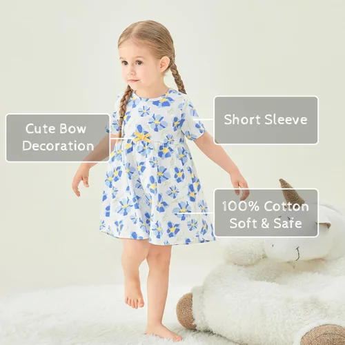 Vista 107 de pureborn Vestido de bebé niña 0-24 meses
