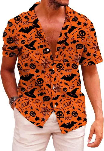 Vista 112 de KYKU - Camisa hawaiana funky para hombre, ropa tropical para vacaciones en Palm Beach