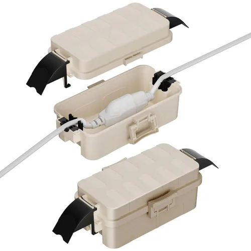 Vista 38 de IP55 Pequeña caja eléctrica al aire libre impermeable, para regleta Inner 5.9 x 3.2 x 1.8inch, Extension Cord Cover with Detachable Awning Covers