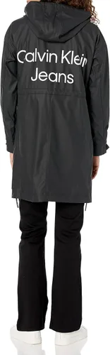 Vista 2 de Calvin Klein Abrigo impermeable largo con capucha para mujer