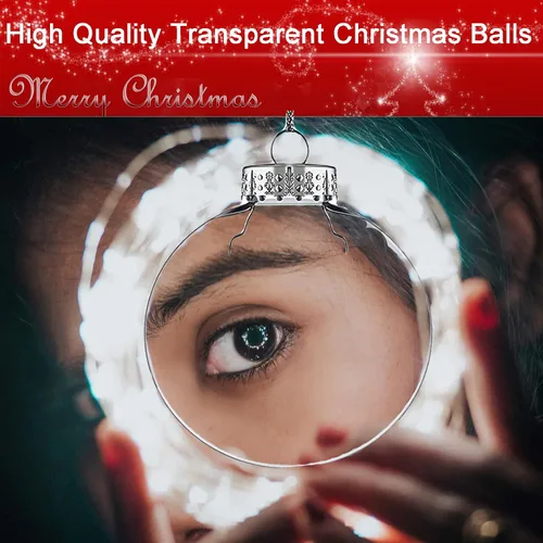 Vista 3 de Adornos de plástico transparente de 3.15 pulgadas, bolas de Navidad, adornos transparentes rellenables para manualidades, 24