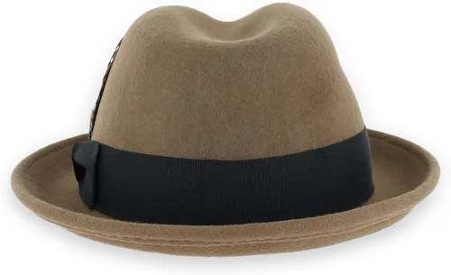 Vista 5 de Belfry Trilby - Vestido de estilo vintage con ala a presión, sombrero Fedora, 100 % lana pura de fieltro en negro, gris, azul marino, marrón