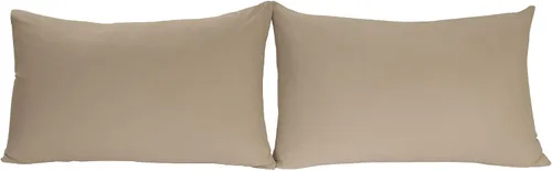 Vista 7 de Juego de 2 fundas de almohada elásticas de micropunto ultra suaves, tamaño estándar, color beige