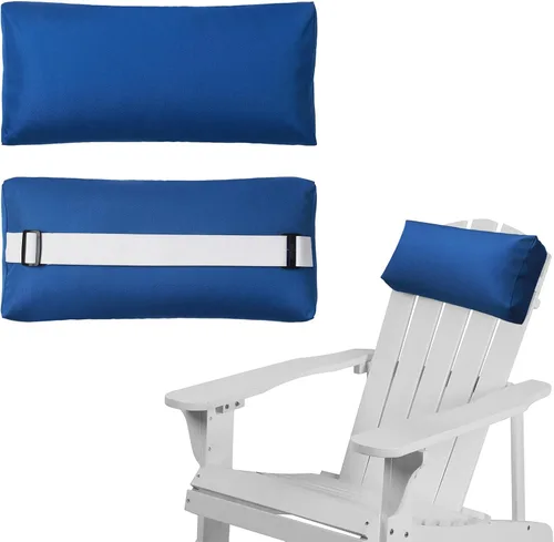 Vista 9 de Almohada para Silla Tumbona, Paquete de 2 Almohadas para Silla de Descanso al Aire Libre con Correa Ajustable, Almohada para la Cabeza de Largo