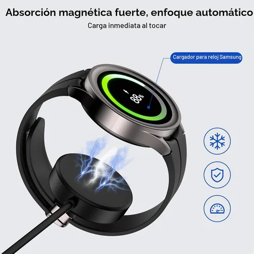 Vista 3 de Cable de carga rápida magnético del cargador del reloj de Samsung del USB C para el reloj 8 de la galaxia