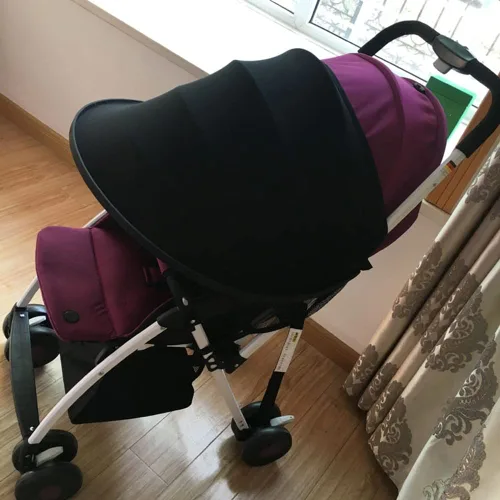 Vista 3 de Worparsen Parasol para cochecito protege al bebé de mosquitos y rayos UV, extensor, cubierta de malla transparente para corredores y verano rosa