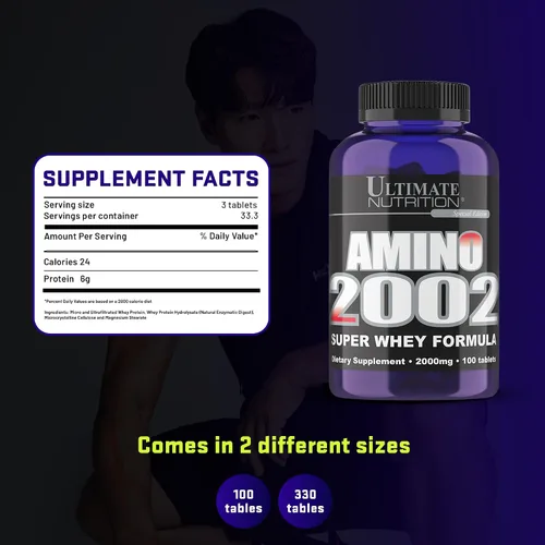 Vista 7 de Ultimate Nutrition Amino 2002 Super Whey Formula, Comprimidos