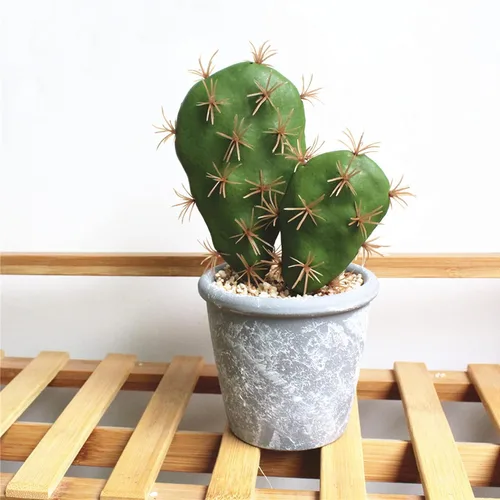 Vista 4 de HinyoCo 6 piezas de cactus artificiales de imitación de cactus, arreglo floral, material vegetal verde para decoración del hogar y la oficina