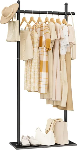 Vista 13 de Perchero independiente con base de roca natural, soporte metálico para colgar abrigos, perchero industrial, árbol de ropa para dormitorio, sala