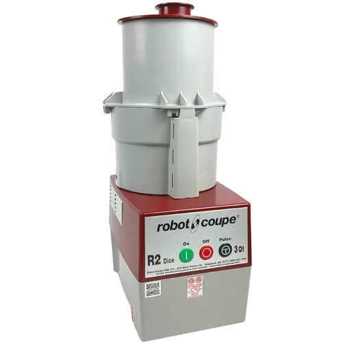 Vista 2 de Robot Coupe R2CLRDICE, Procesador de alimentos combinado con cuenco de policarbonato transparente de 3 cuartos de galón, 4 discos inoxidables