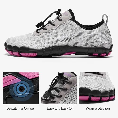 Vista 4 de HIITAVE - Zapatos de agua minimalistas para mujer, de secado rápido, para hacer natación, bucear, surfear, hacer deportes acuáticos, ir a