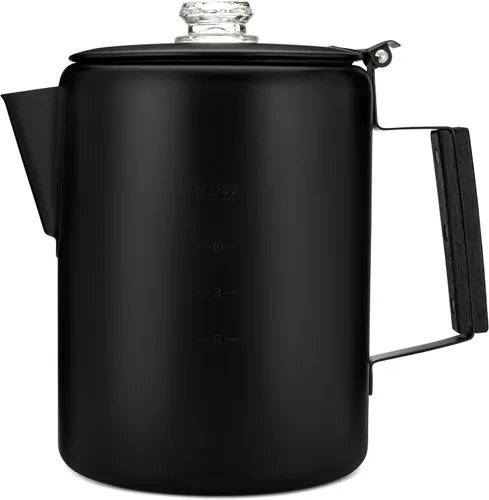 Vista 8 de COLETTI Bozeman Negra Cafetera Percoladora — Cafetera de Camping — La Cafetera Percoladora Más Elegante de América – SIN Aluminio ni Plástico