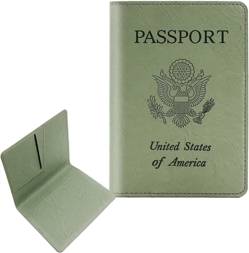 Vista 19 de Cnycmy - Funda para pasaporte para viajes, funda para pasaporte con RFID ABC-Rosa