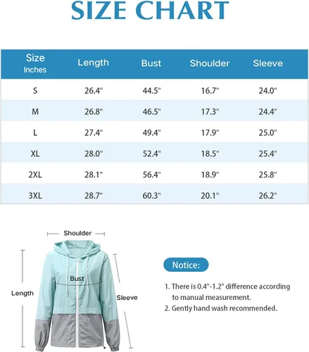 Vista 4 de Century Star Chubasqueros ligeros para mujer, chaqueta rompevientos impermeable para mujer, abrigo impermeable plegable con capucha