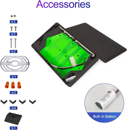 Vista 2 de Señal de salida de emergencia LED, montaje universal compatible con OSHA Negro Verde