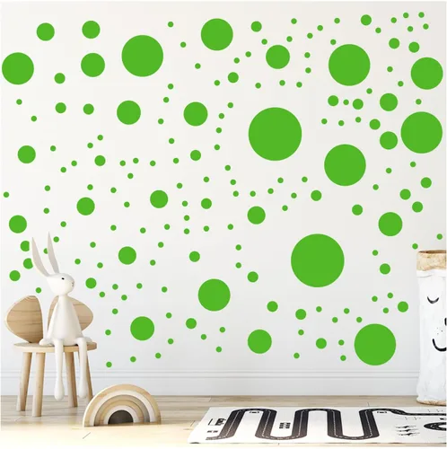 Vista 17 de Más de 500 calcomanías de pared de círculos de lunares surtidos para dormitorio de niños, sala de estar, aula, sala de juegos, calcomanías de pared