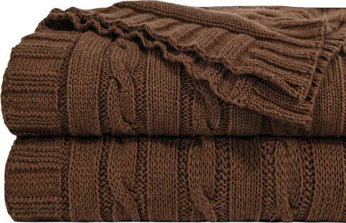 Vista 14 de NTBAY Manta de punto trenzado de 100 % algodón puro, súper suave y cálida de 51 x 67 pulgadas, para sofá, silla, cama, extra acogedora, lavable a