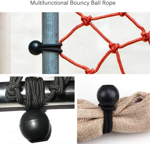 Vista 4 de Paquete de 30 bolas elásticas, cuerda elástica negra pesada de 4 pulgadas, correas elásticas multifuncionales para camping, tiendas de campaña