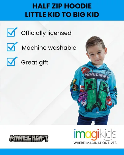 Vista 6 de Minecraft Sudadera con capucha de forro polar para niños pequeños a niños grandes (4-18-20)