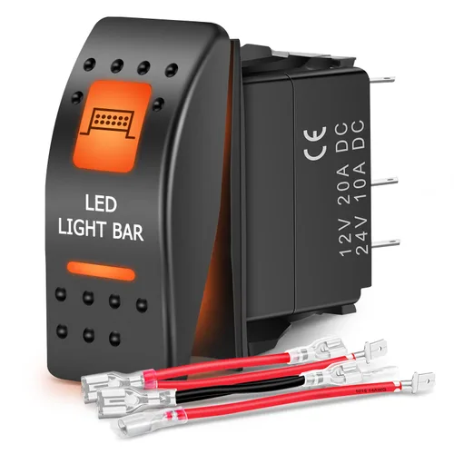 Vista 22 de Nilight - Interruptor basculante de luces de respaldo para UTV, encendido/apagado, interruptor de barra de luz LED de 5 pines SPST