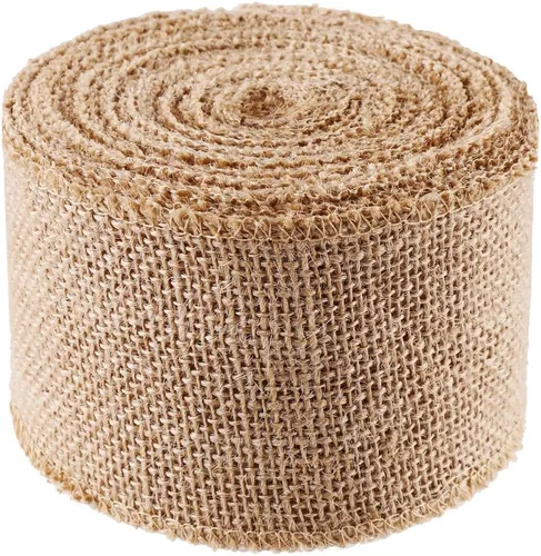 Vista 10 de DECORA 10 yardas de cinta de arpillera natural con lazo para moño, 2 pulgadas de ancho 1.5 in