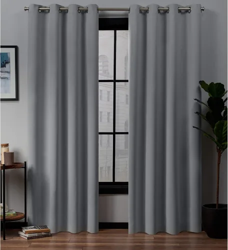 Vista 24 de Exclusive Home Curtains - Par de paneles de cortinas, modelo Academy, con ojales para bloqueo total de luz Blanco
