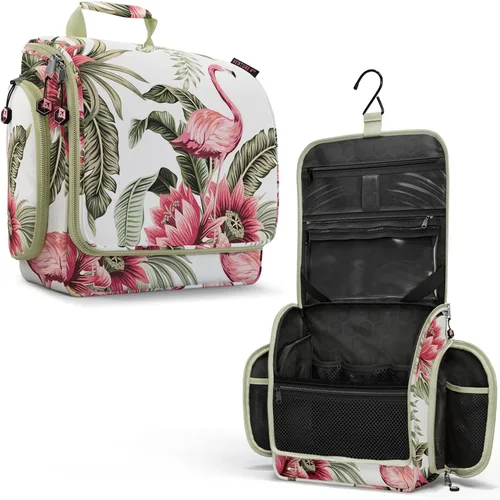 Vista 18 de VENTURE 4TH Neceser de viaje colgante para mujeres y hombres - Organizador grande de artículos de tocador con 18 compartimentos, bolsa extraíble