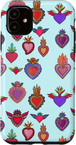 Vista 8 de Latinas Milagros Tin Hearts Phone Case Gift Watercolor Case for iPhone 17