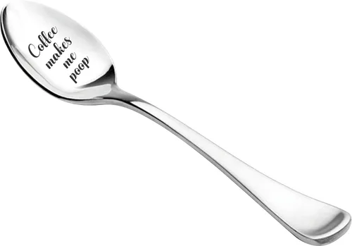 Vista 6 de Regalos divertidos Cuchara grabada de café me hace caca Regalo para amantes del té del café para cumpleaños Aniversario Relleno de calcetín