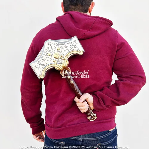 Vista 4 de Munetoshi 19 "espuma GoW Mjolnir Thor Hammer Aesir nórdico dios videojuego fantasía Cosplay Prop