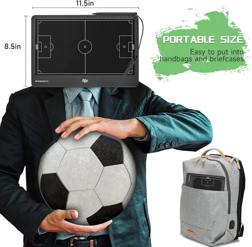 Vista 6 de Tablero electrónico de entrenador de fútbol – Tabla de entrenamiento táctica de fútbol LCD con lápiz capacitivo para entrenador de fútbol, tableta