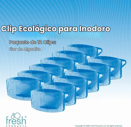 Vista 2 de Fresh Products FRS EBC72 CBLBX Eco-Fresh - Pinza para tazón, flor de algodón, color azul (paquete de 12) Made In The USA; Continuous Odor Control